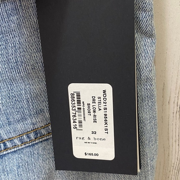 Rag & Bone Stella Dre High Waisted Light Wash Cut Off Denim Jean Shorts Size 32 - Picture 12 of 15